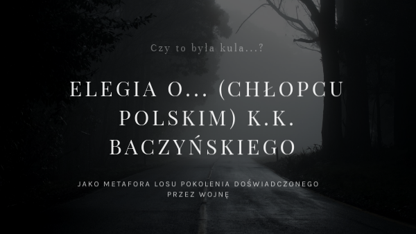 Elegia o... (chłopcu polskim) Elegia O Chłopcu Polskim Podmiot Liryczny