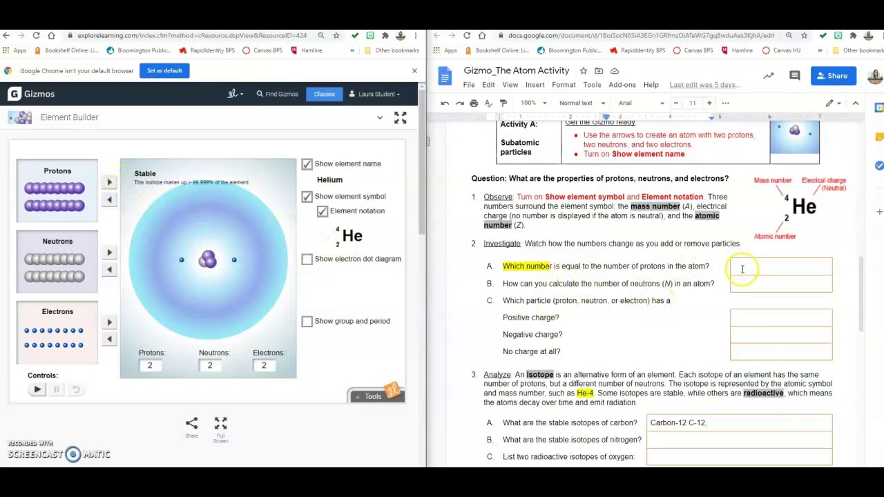 Element Builder Gizmo Answer Key Activity A : Gizmo Student Exploration Student Exploration Isotopes Gizmo Answer Key