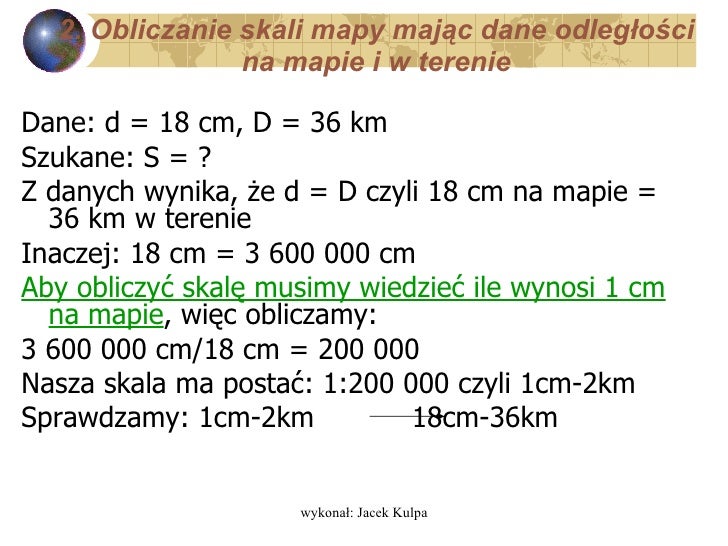 Elementy Mapy Obliczanie Skali Na Mapie Geografia