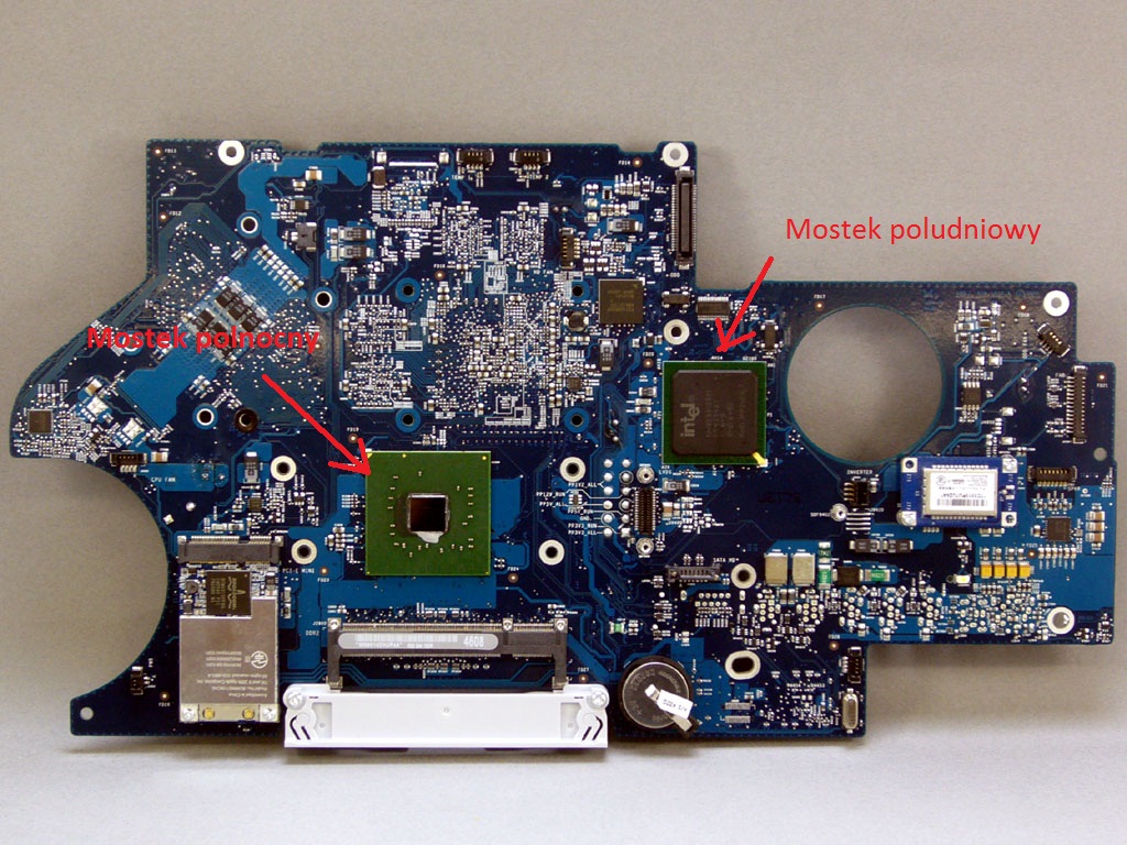 Elementy na plycie glownej/szukanie usterki Laptopa Na Plycie Glownej Wykorzystujacej Uklad Intel 865g