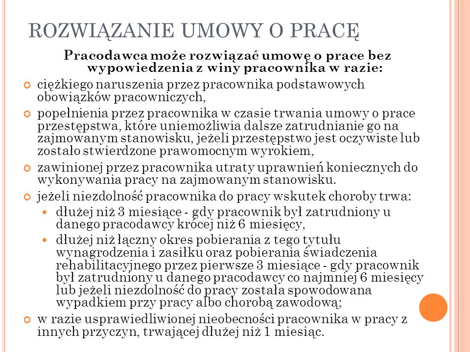 ELEMENTY PRAWA PRACY. - ppt video online pobierz Po Rozwiązaniu Umowy O Pracę Pracodawca Wydaje Pracownikowi