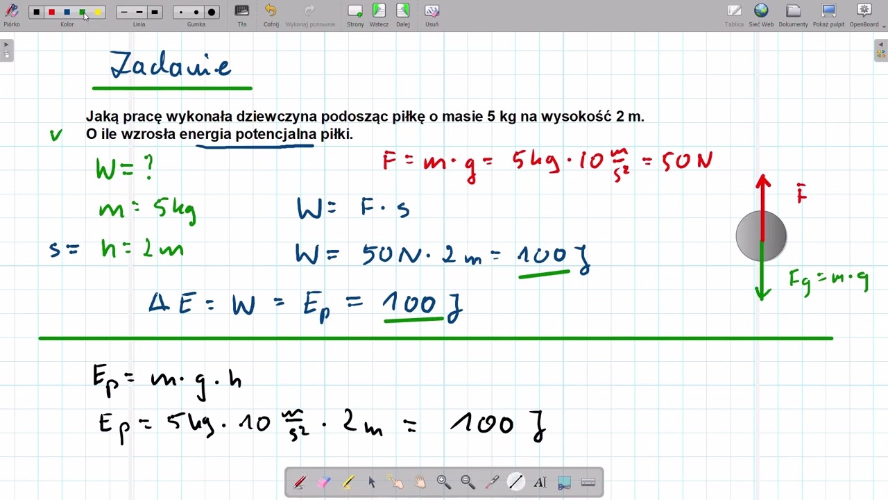 Energia mechaniczna - YouTube Wzory Fizyka Praca Moc Energia