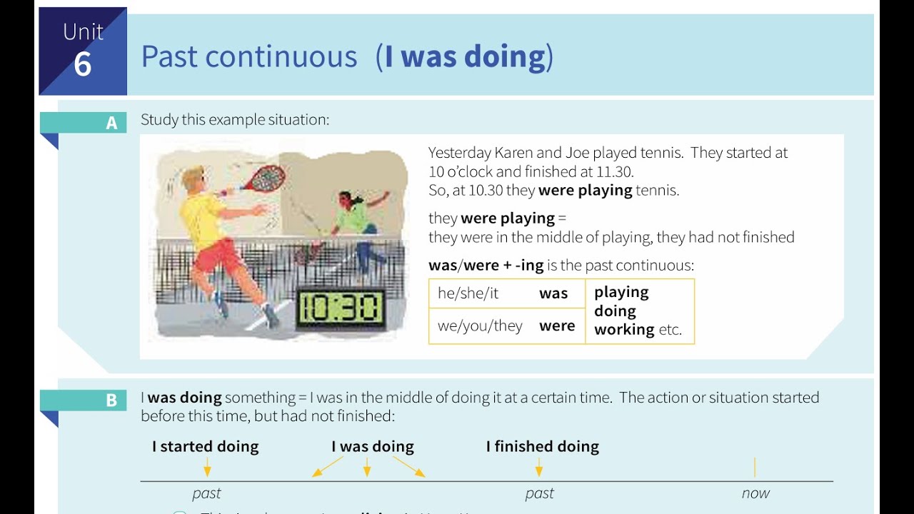 Past Continuous I Was Doing Unit 6