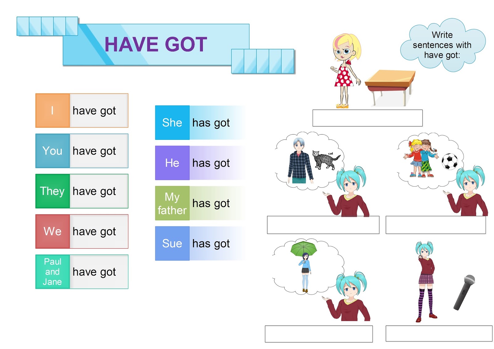 "English is everywhere, let´s breathe English": Grammar activities Have Got Has Got Ubungen Pdf