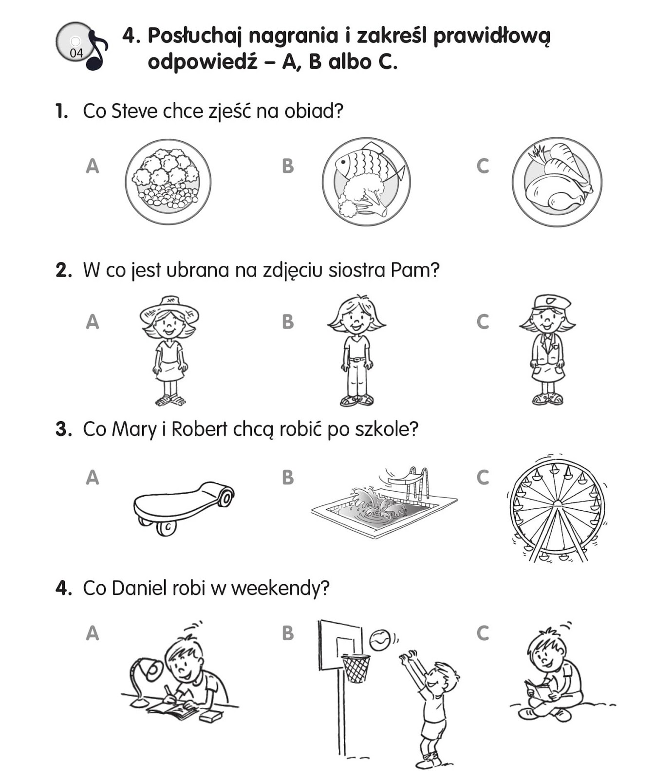 English is fun : Sprawdzian kompetencji językowych na koniec klasy Test Z Angielskiego Klasa 3