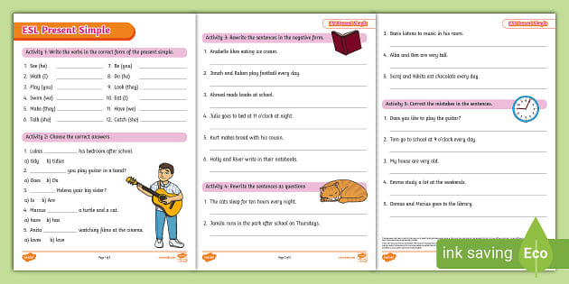 ESL Present Simple Worksheet (teacher made) - Twinkl Present Simple Cwiczenia Klasa 6
