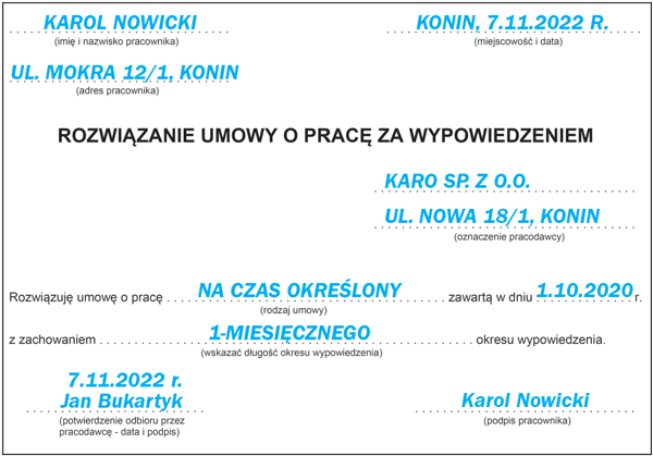Kodeks Pracy Wypowiedzenie Umowy O Pracę Przez Pracownika
