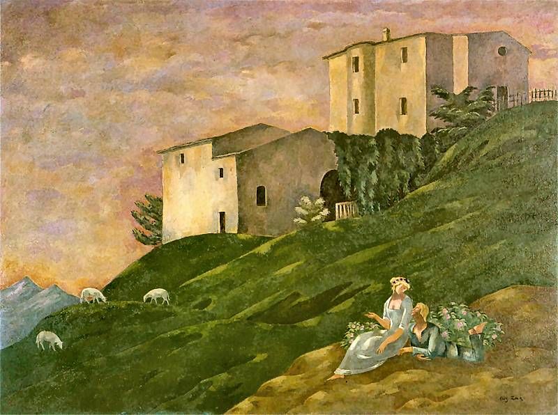 Eugeniusz Zak (1884-1926). ,,Sielanka". 1922 r. Muzeum Narodowe Eugeniusz Zak Dziewczyna Z Motylem