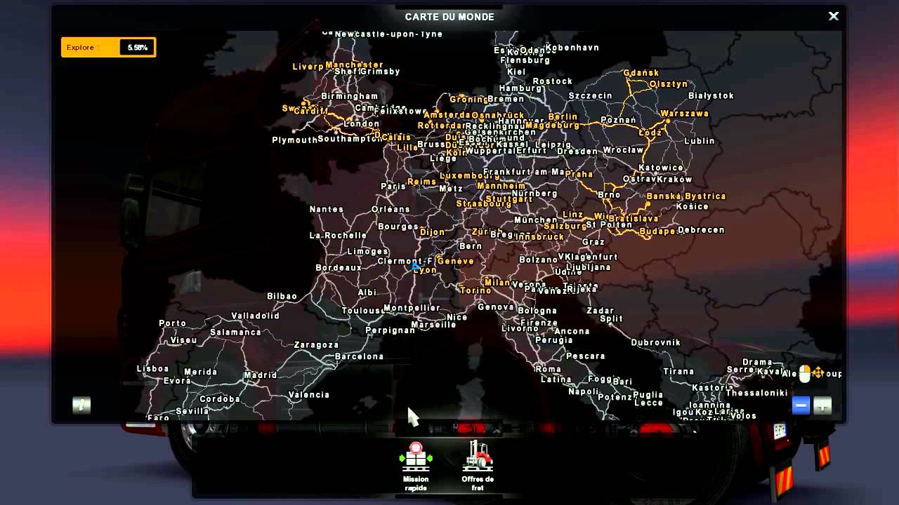 Euro Truck Simulator 2 Europe Map
