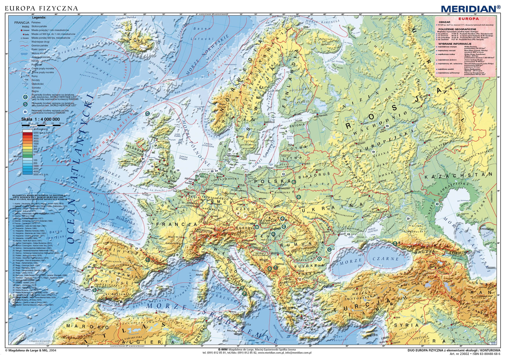 Europa fizyczna z elementami ekologii/ Europa konturowa Wydawnictwo Edulex Konturowka Europy