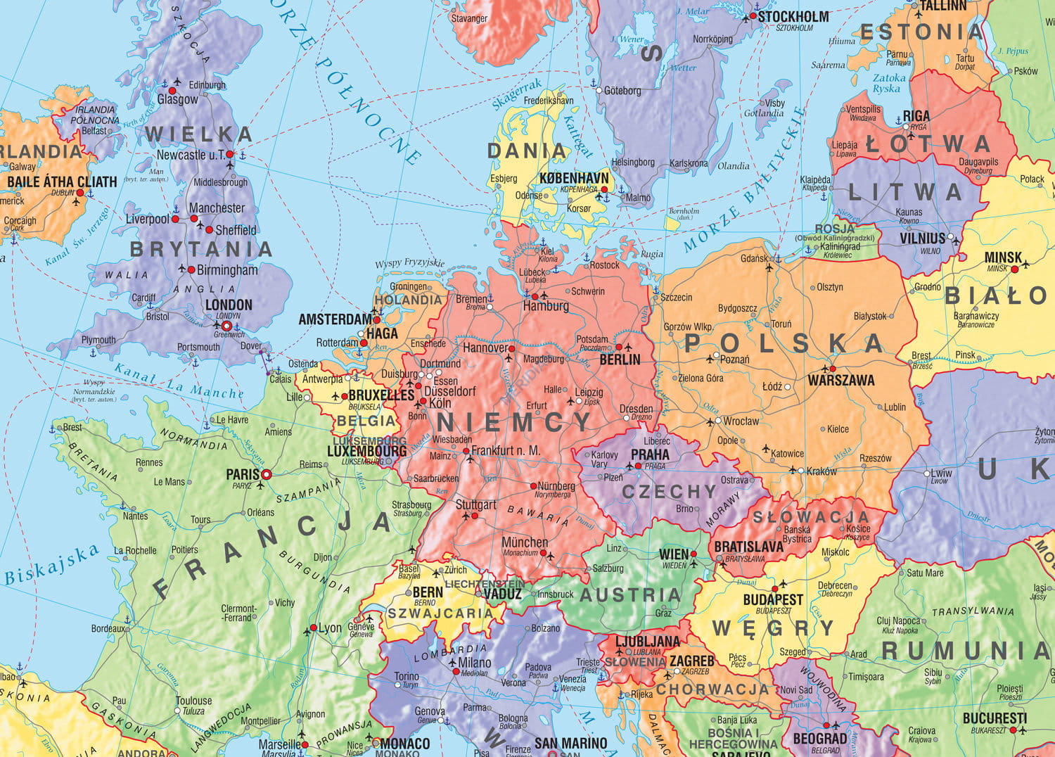 EUROPA - mapa polityczna (stan na 2021 ) TablicaSzkolna.pl Na Mapie Europy Literami A G Zostały Oznaczone Wybrane Kraje