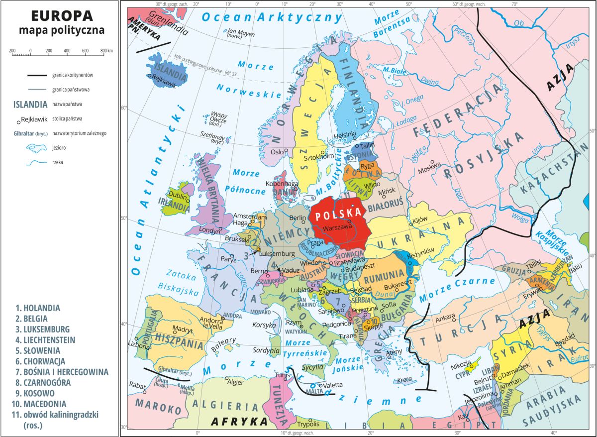 Sprawdzian 2 Gimnazjum Geografia Europa
