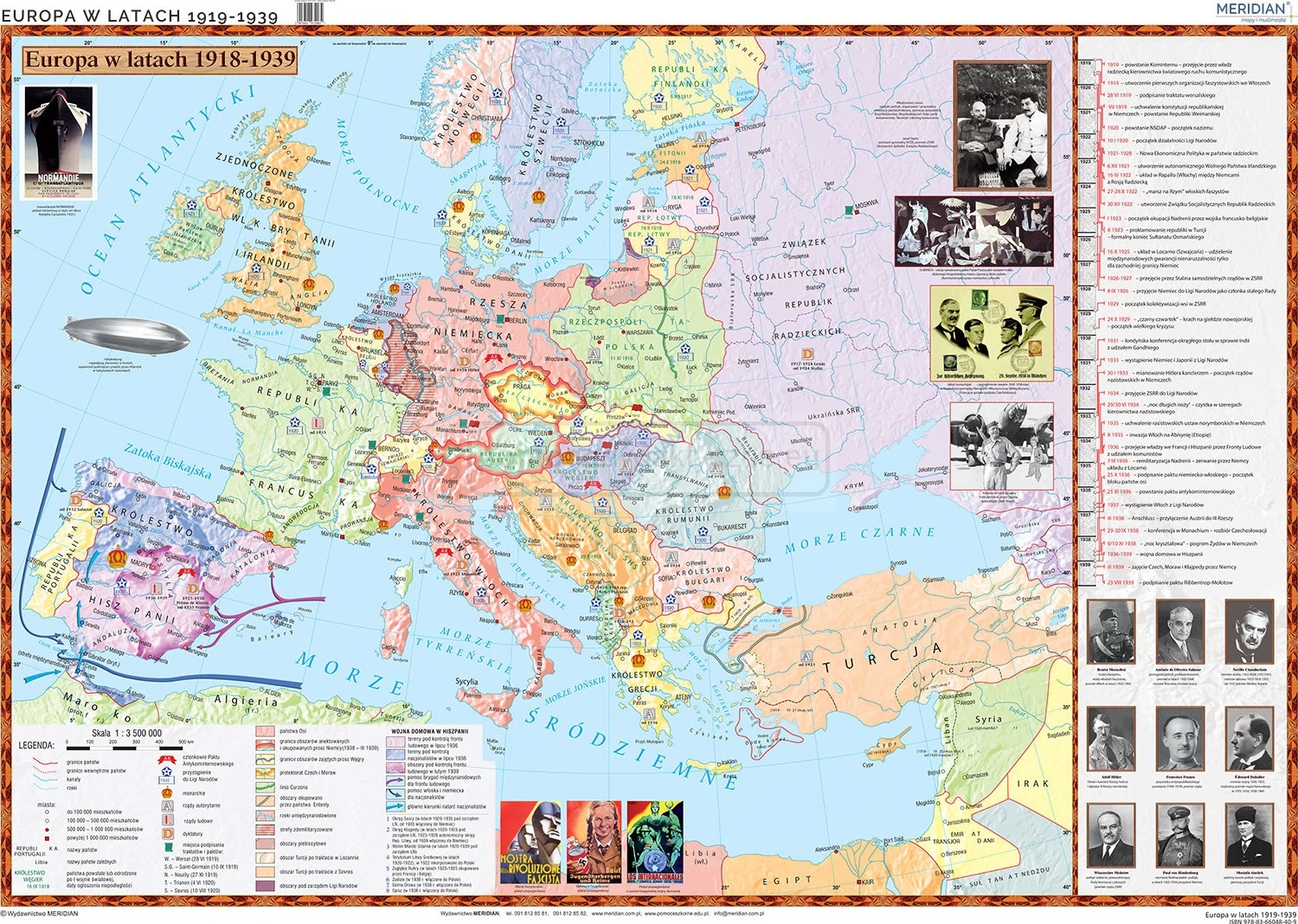 Europa w latach 1919-1939 - mapa ścienna :: Pomocedydaktyczne.eu Poznac Przeszlosc Europa I Swiat