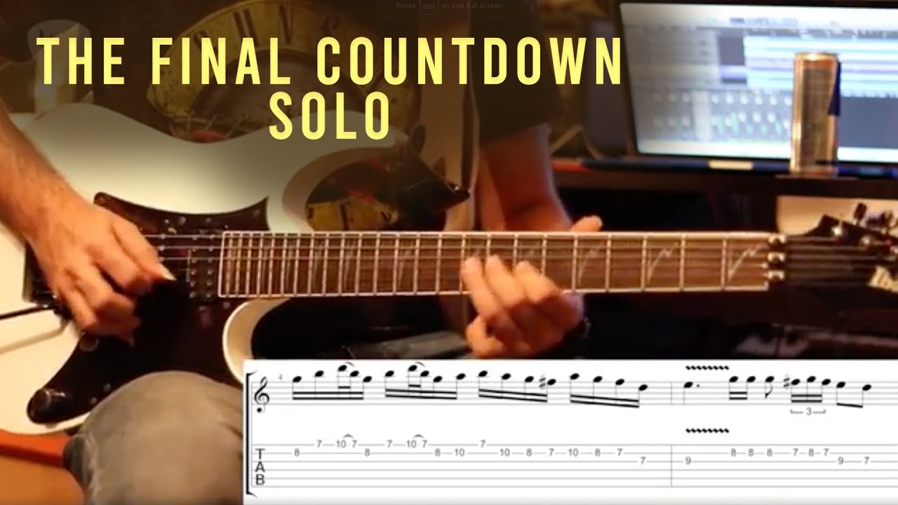 Europe - The Final Countdown (Solo) - Guitar Lesson with Tab - YouTube The Final Countdown Solo Guitarra