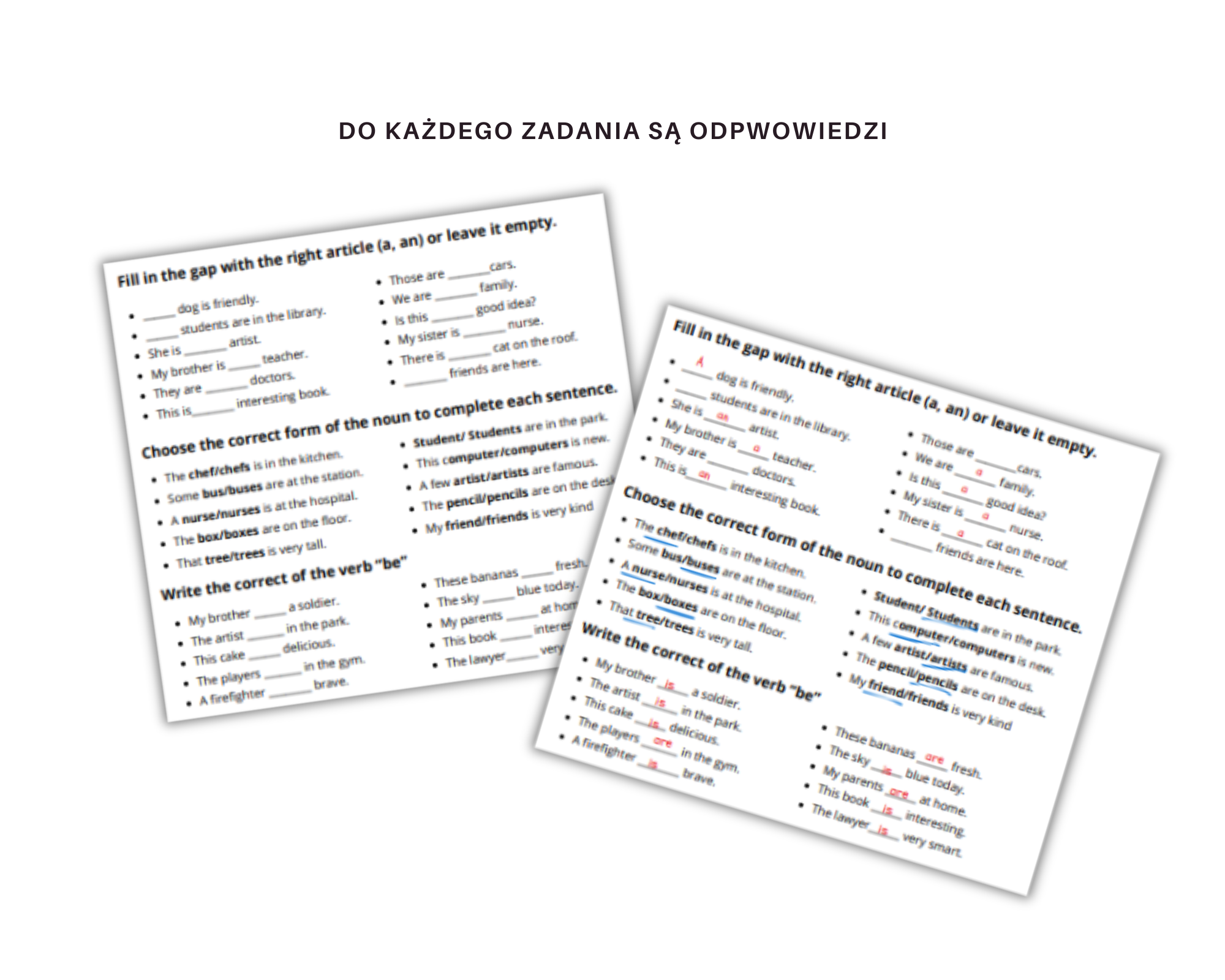 Everyday grammar: to be, articles, plural, grade 4, worksheet, job Czasowniki Modalne ćwiczenia Pdf