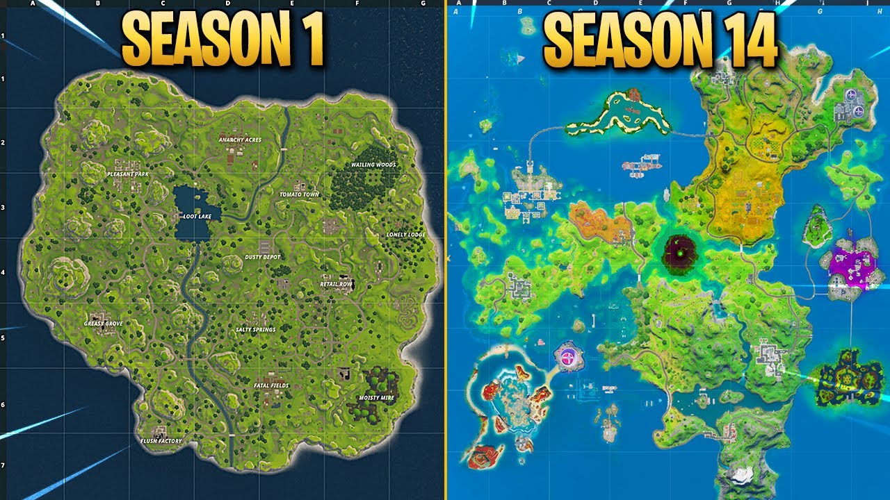 Evolution Of Fortnite Map (chapter 1 Season 1 Chapter 2 Season 4 598 Wir Smart 3 Modul 5 Kapitel1