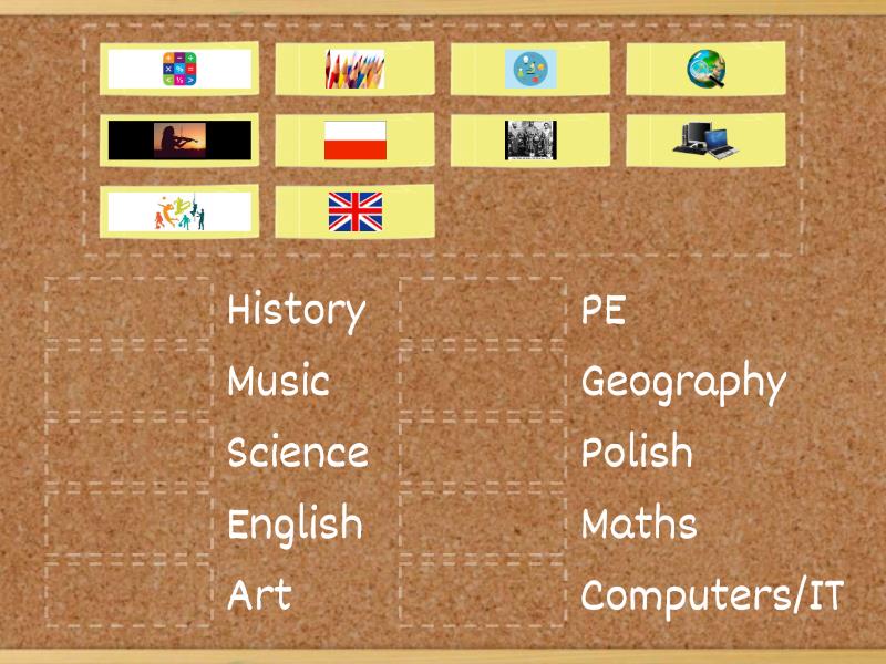 Evolution plus 4 School subjects - Match up Evolution Plus Klasa 4 Odpowiedzi