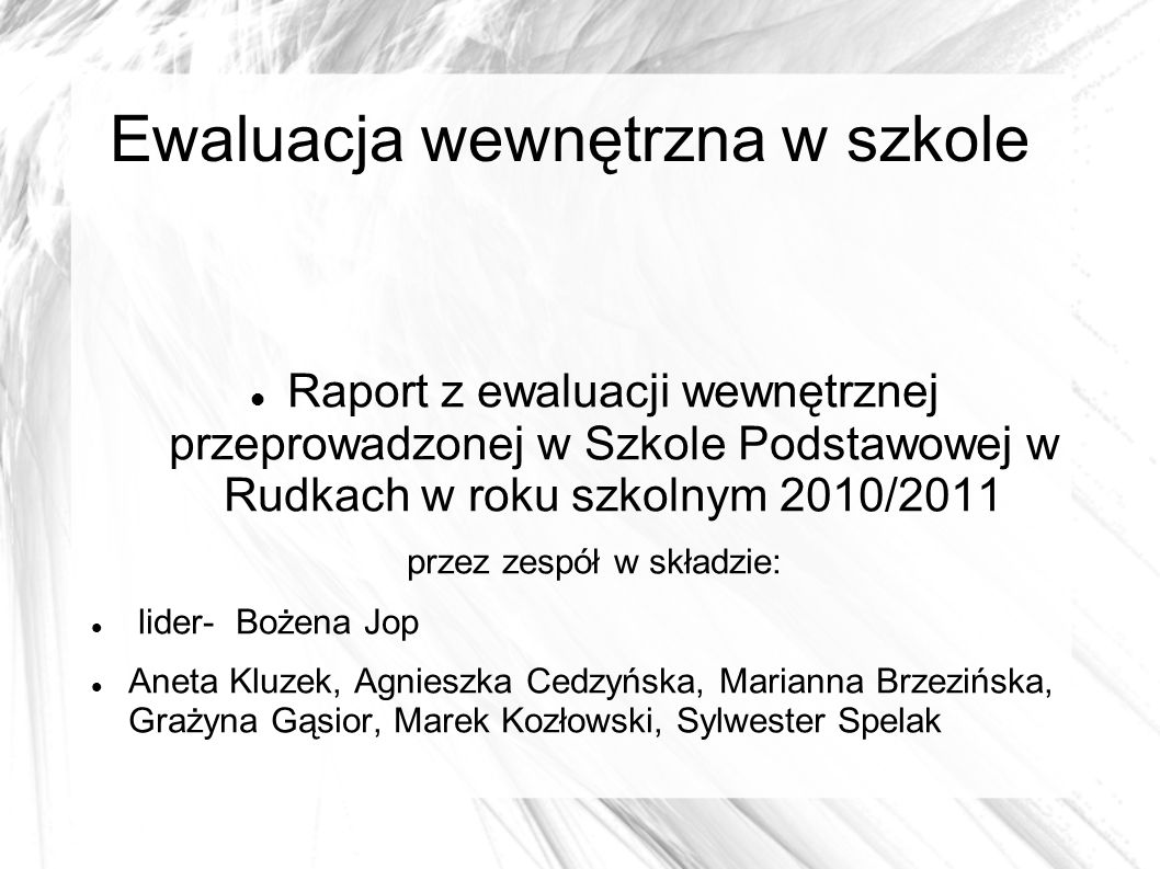 Ewaluacja Całościowa W Szkole Podstawowej