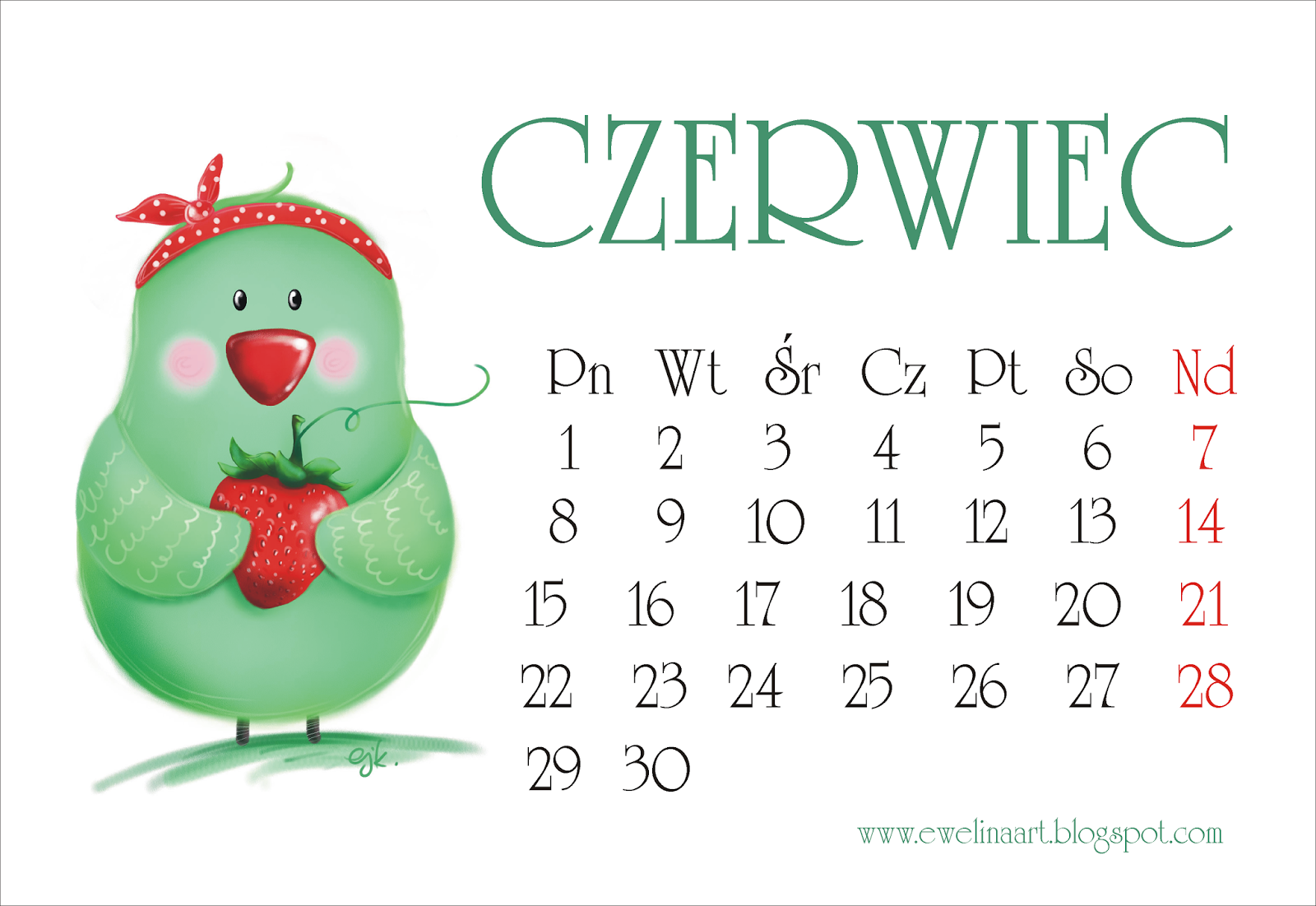 Kartka Z Kalendarza Czerwiec 2016