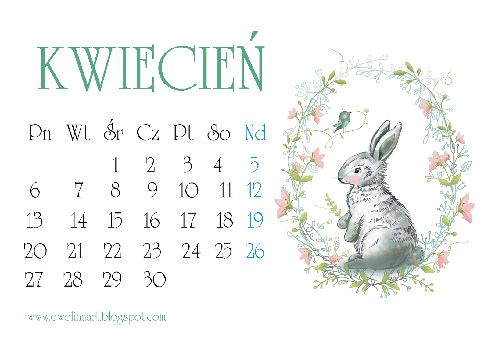 Kartka Z Kalendarza Kwiecien 2017