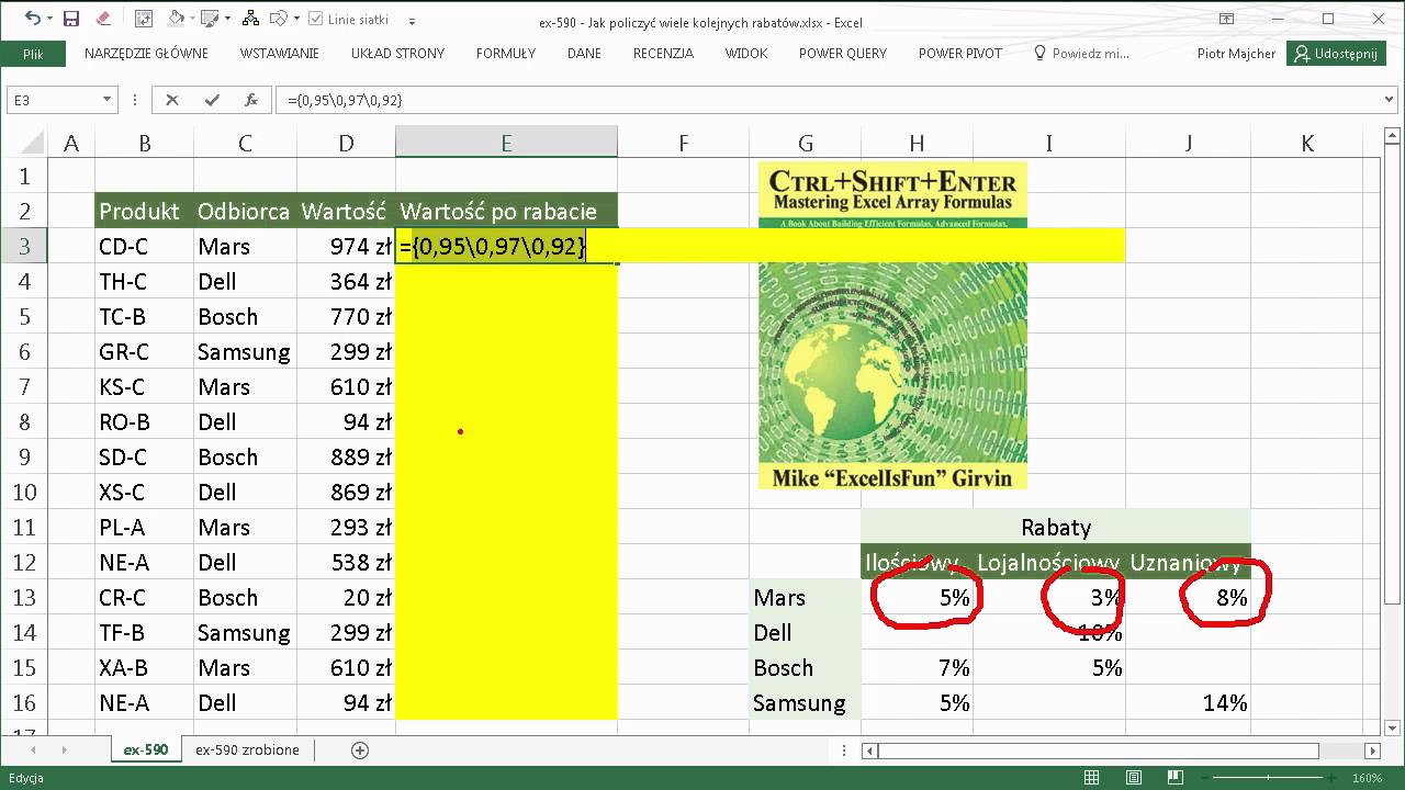 excel-590 - Jak policzyć wiele kolejnych, różnych rabatów - YouTube Msr A Ustawa O Rachunkowości Porównanie