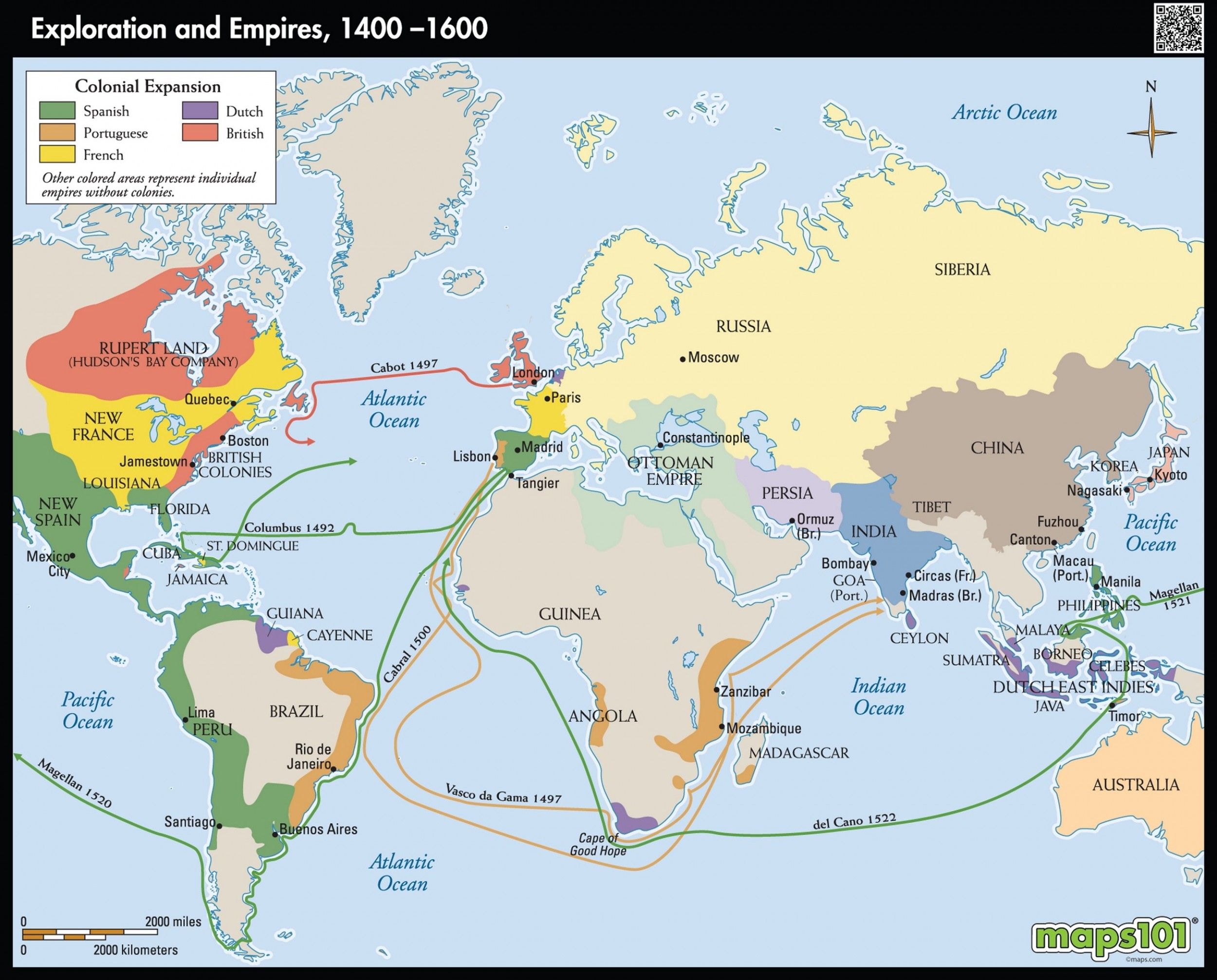 Exploration and colonization of European Empires 1400-1600 | World Potęgi Europejskie W Xvi Wieku