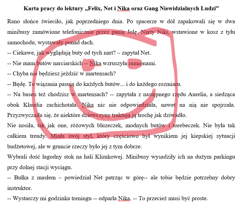 Praca Klasowa Z Lektury Felix Net I Nika