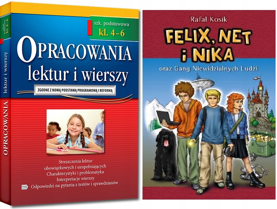 FELIX NET I NIKA ORAZ GANG... + OPRACOWANIA LEKTUR (8572640475 Praca Klasowa Z Lektury Felix Net I Nika