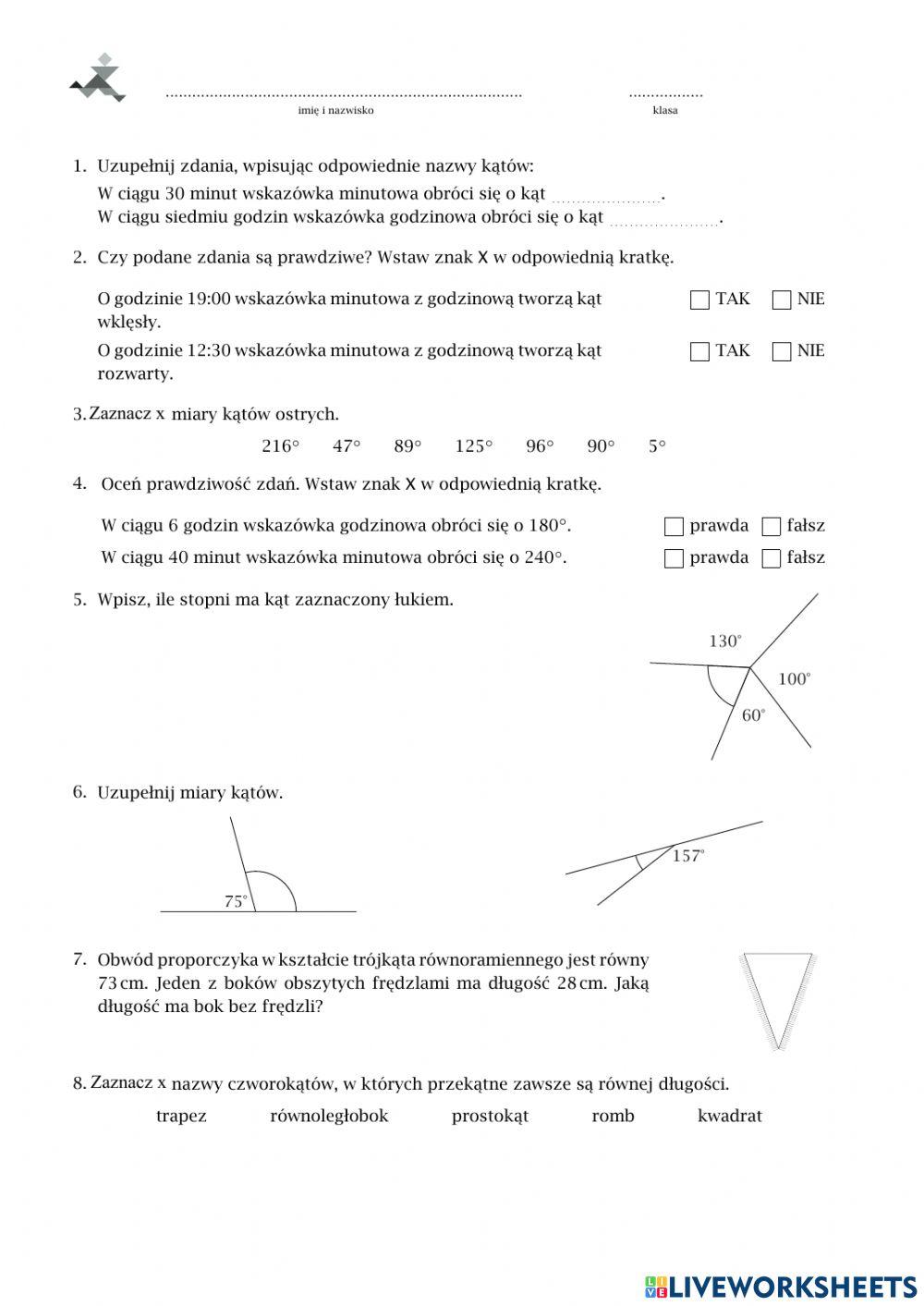 Figury geometryczne 5 4914604 | Barbara Marijczyn | Live Figury Geometryczne Klasa 5
