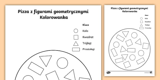 Figury geometryczne dla dzieci | Karta pracy z pizzą Figury Geometryczne Klasa 2 Podstawowa Karty Pracy
