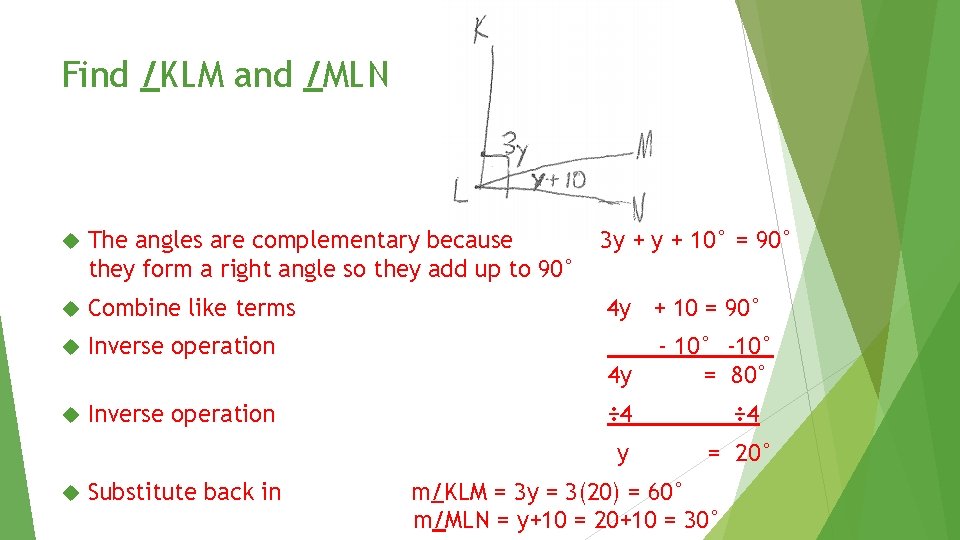 Angle Klm And Angle Mln Are A Linear Pair