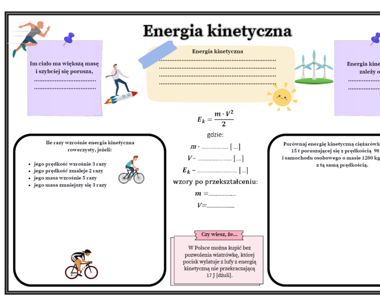 Fizyka kl.7 (SP) Temat: Energia kinetyczna. (Graficzna karta pracy-2 Fizyka Kl7 Dzial 2