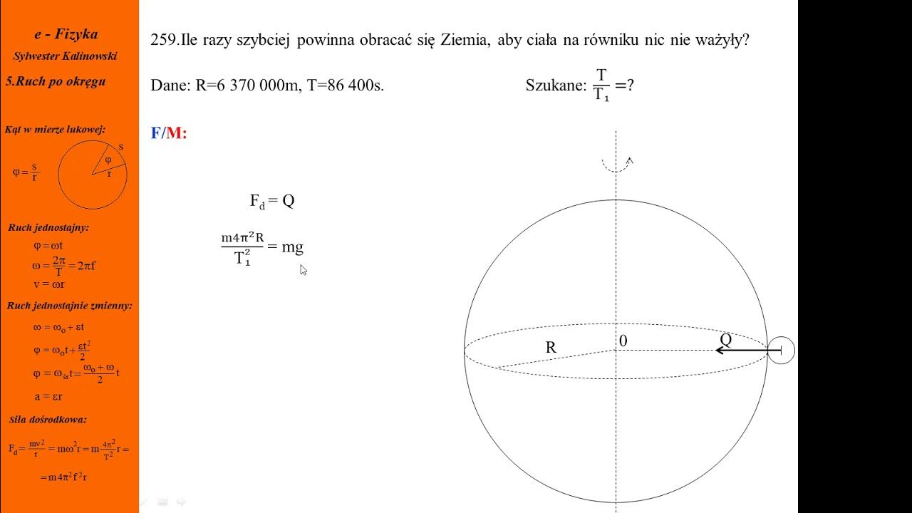 Ruch Po Okregu I Grawitacja Sprawdzian