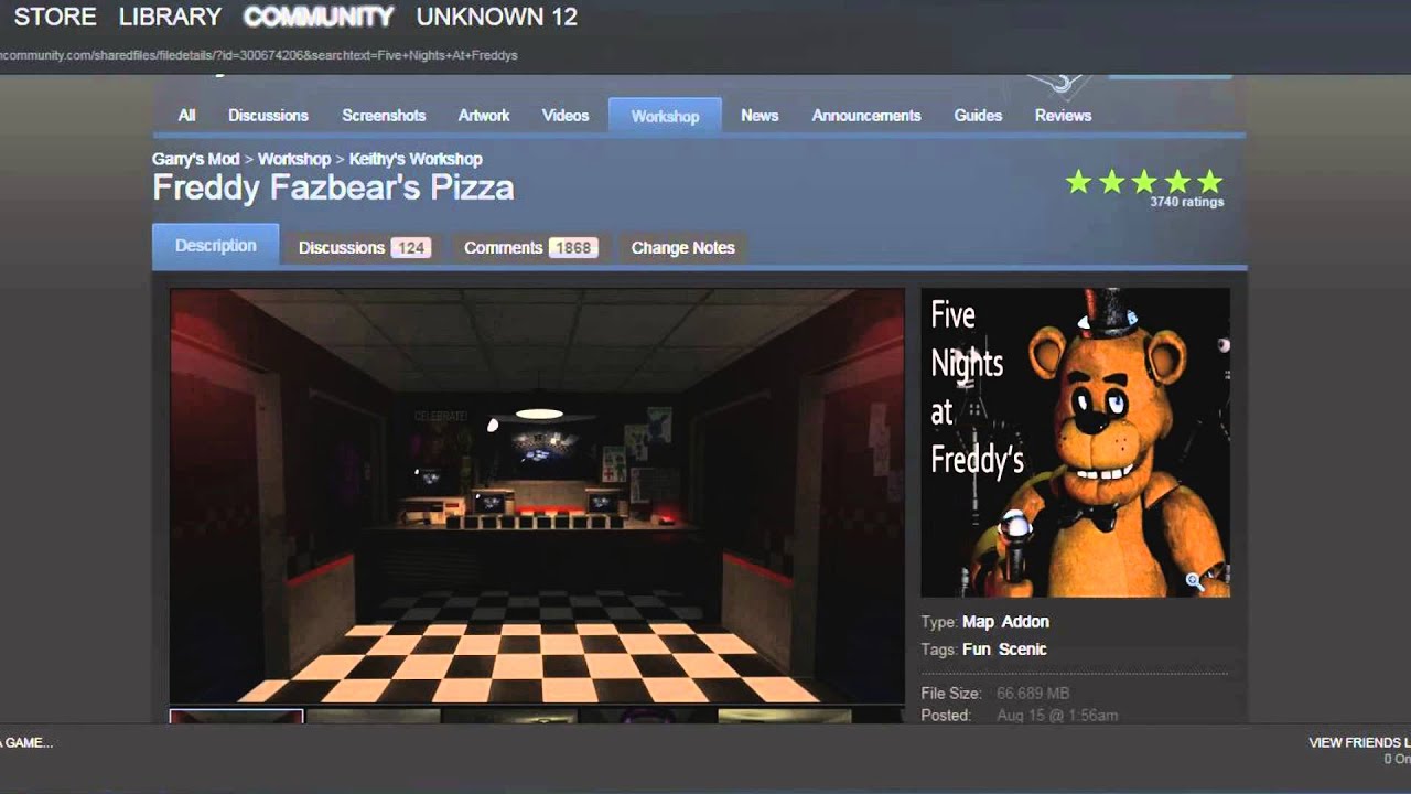 Fnaf map garry s mod Mapa Fnaf Do Garrys Mod