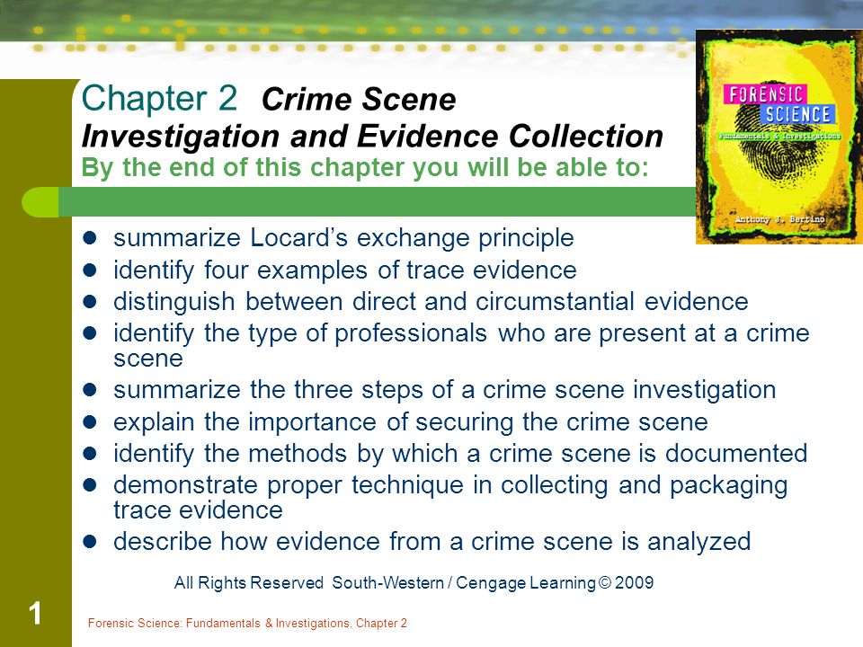 Forensic Science: Fundamentals & Investigations, Chapter 2 1 Chapter 2 Forensic Science Fundamentals And Investigations Activity Handout