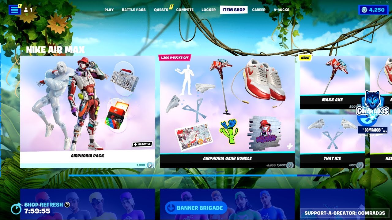 Fortnite x Nike Bundles Showcase Airphoria Skins Packs in the Item Shop Kiedy Będą Piłkarki W Sklepie Fortnite