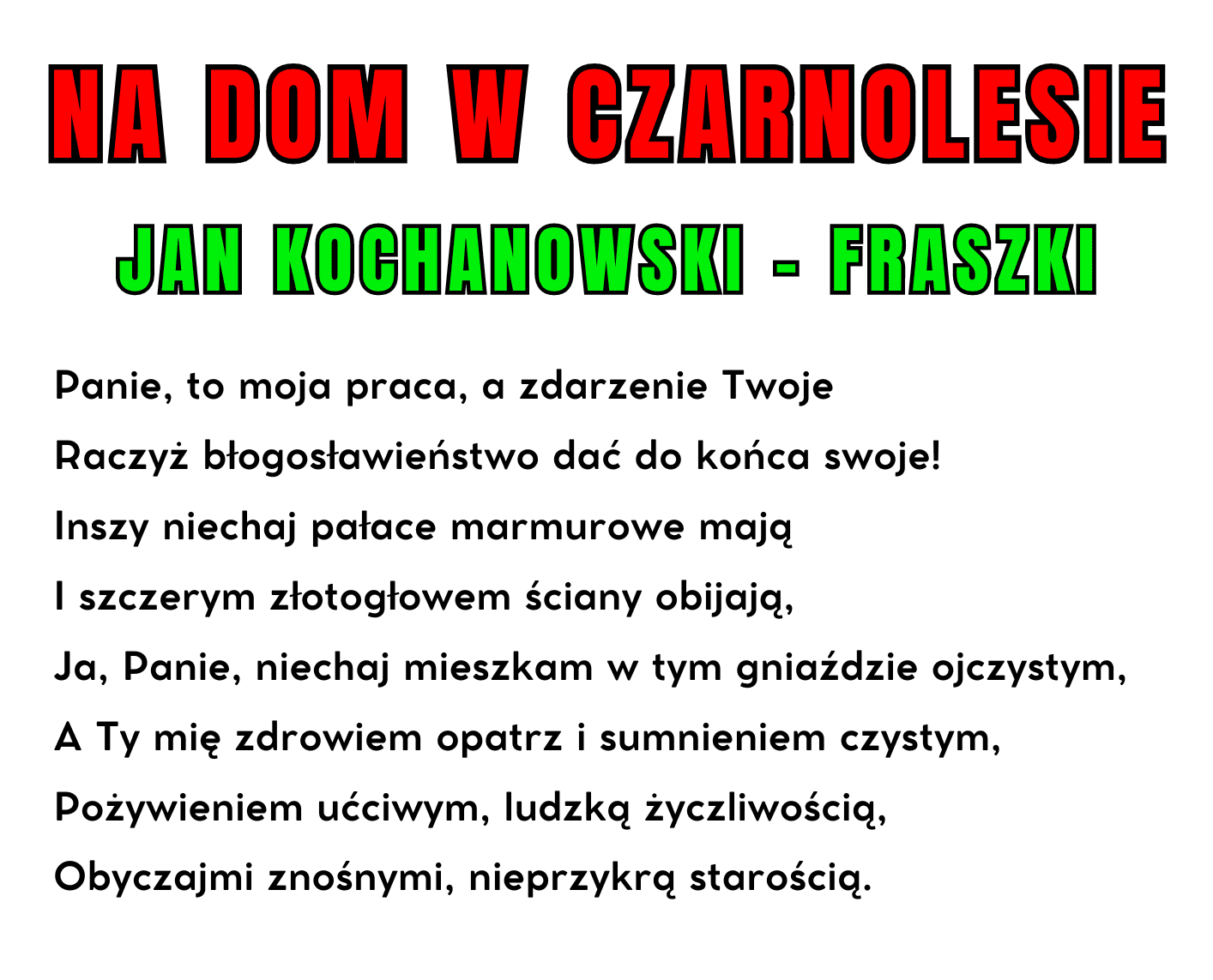 Fraszki Kochanowskiego - przykłady i interpretacja Fraszka Na Dom W Czarnolesie Opis