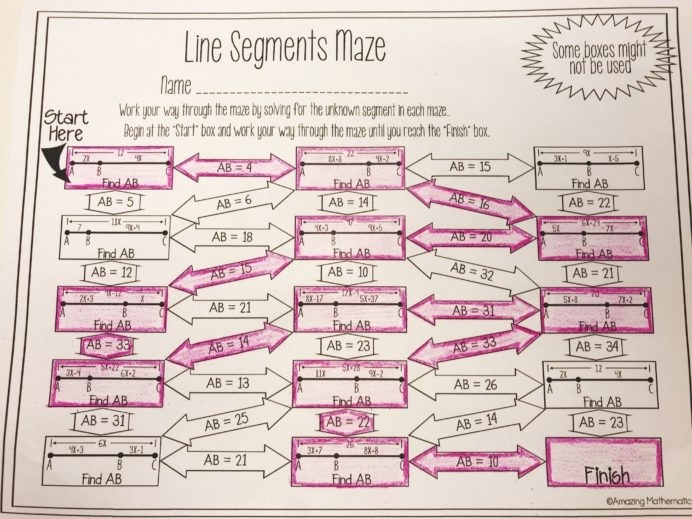 Free Geometry Worksheets High School - Worksheets Master Parallel And Perpendicular Lines Maze Answer Key