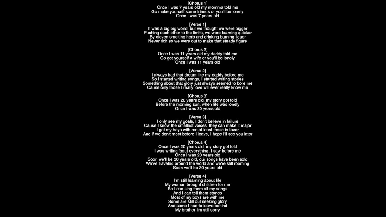Lukas Graham 7 Years Tekst