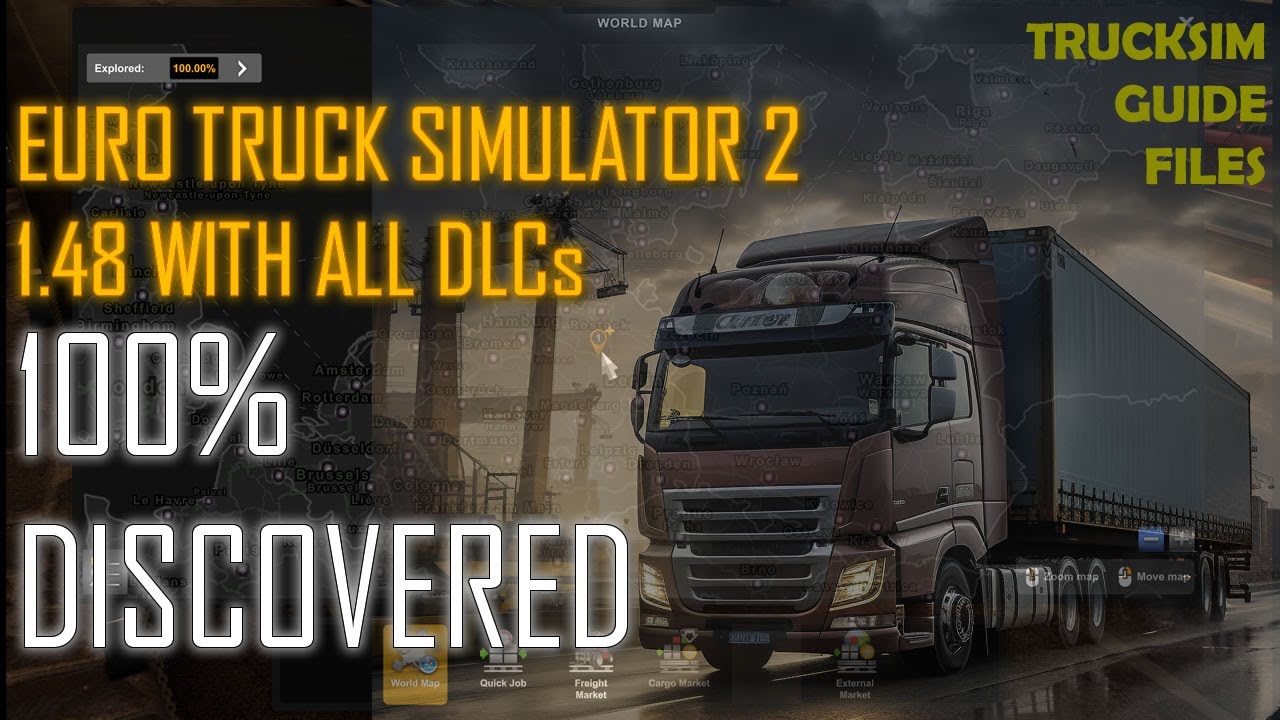 Full Map Discovered ETS2 1.48 with DLCs - Ready Profile, Files Euro Truck Simulator 2 Full Map