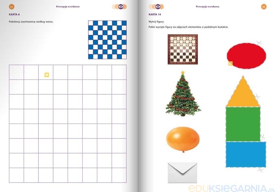 Funkcje psychofizyczne. Percepcja wzrokowa. Karty pracy. Poziom 1 Percepcja Wzrokowa Karty Pracy Gimnazjum
