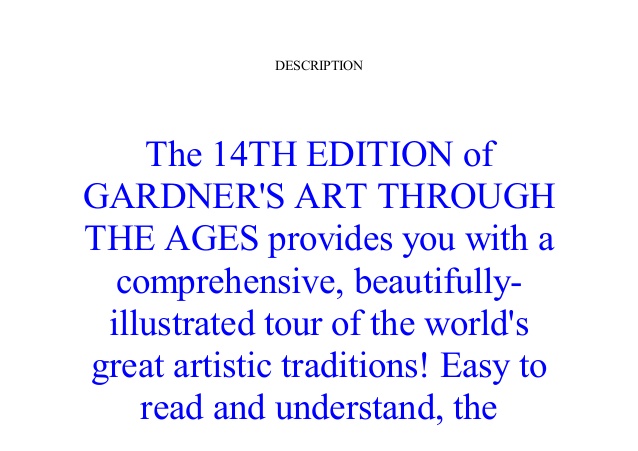 Gardner S Art Through The Ages 14th Edition Pdf