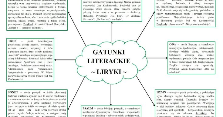 GATUNKI LITERACKIE - LIRYKI - Diagram Powieść Jako Gatunek Literacki Cechy