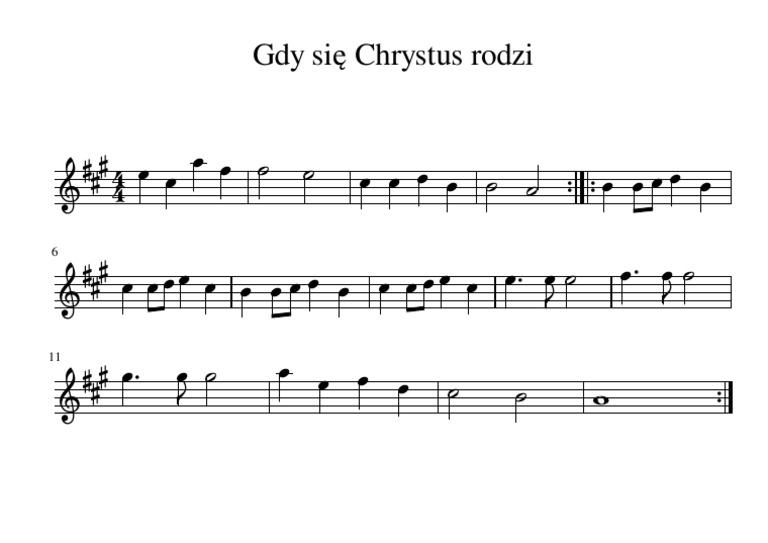 Gdy Się Chrystus Rodzi | PDF Gdy Się Chrystus Rodzi Nuty Chór