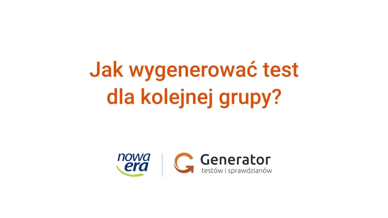 Generator testów i sprawdzianów: Jak wygenerować test - YouTube Test Nowa Era Historia Klasa 5