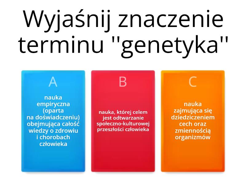 Genetyka - sprawdzian klasa 8 dział 1 cz. 1 - Test Genetyka Sprawdzian Klas 8