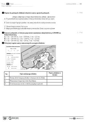 Geografia 5 8 - Test sprawdzajacy z geografii dla klas 5 szkoła Geografia Klasa 5 Dzial 3