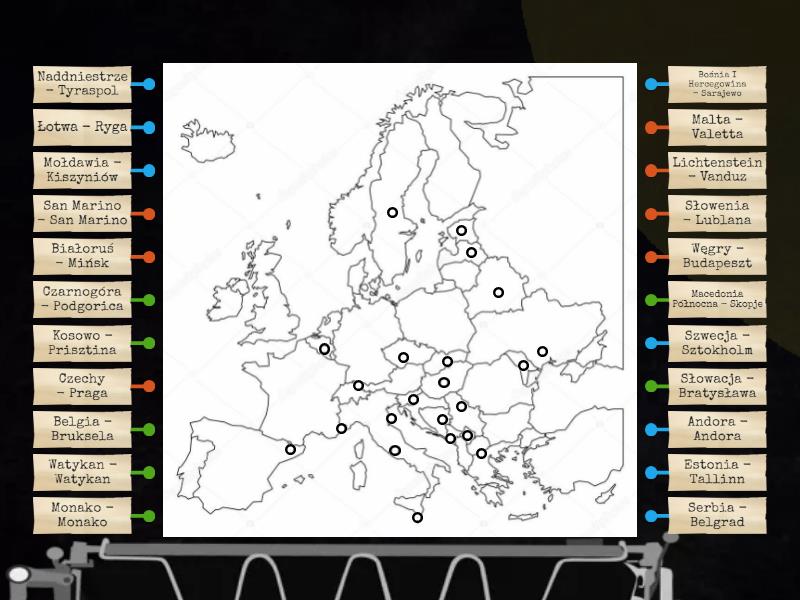Geografia - Mapa Polityczna Europy Ze Stolicami - Część 2 - Labelled Mapa Polityczna Europy Ze Stolicami Test
