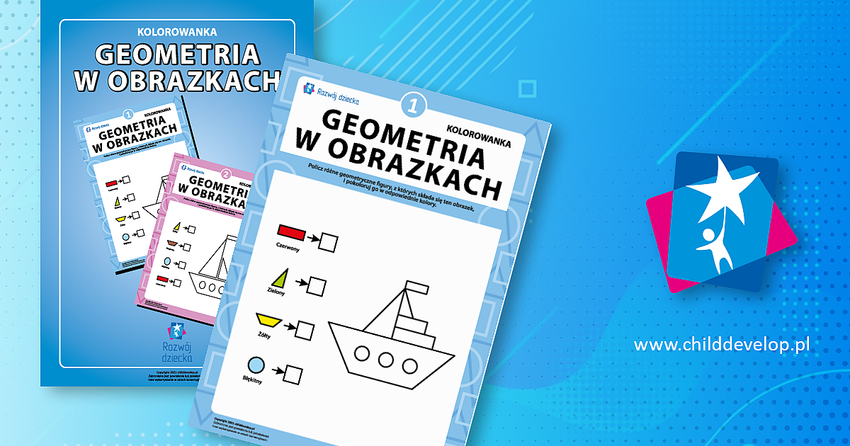„Geometria w rysunkach”: zadanie nr 8 – do druku karty pracy Liczenie Geometria Klasa 3 Karty Pracy
