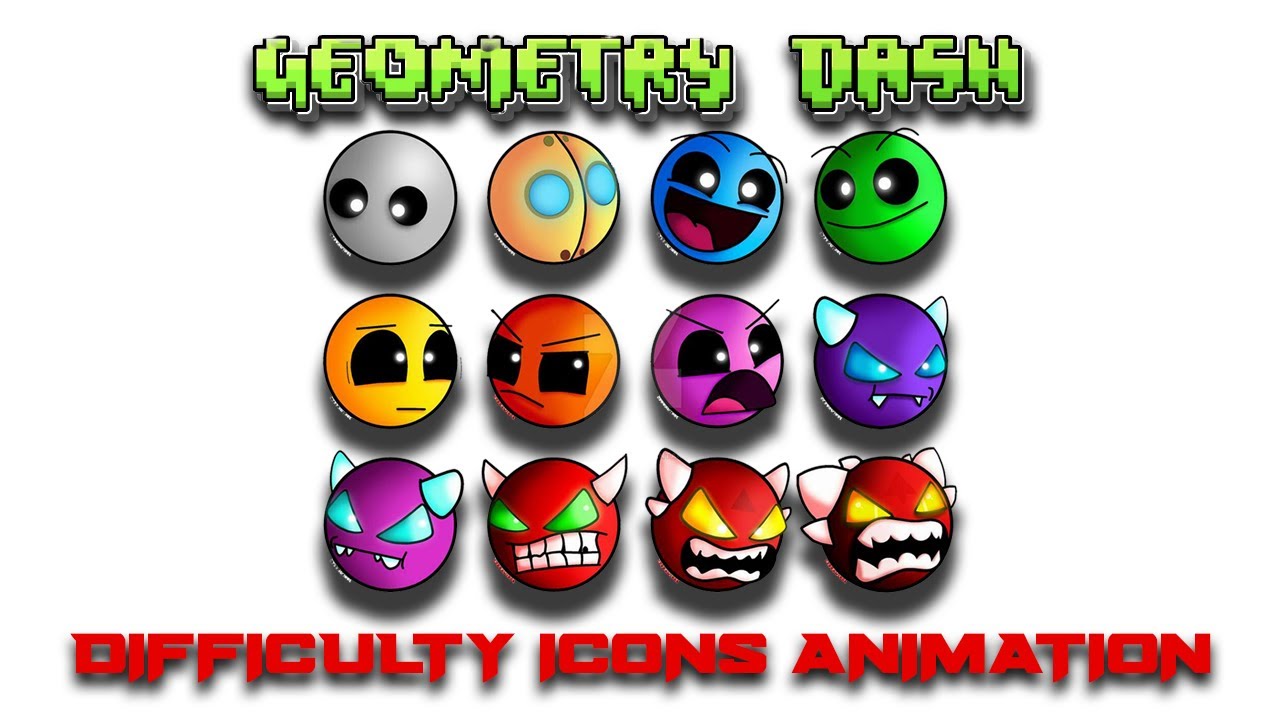 Geometry Dash All Difficulty Faces